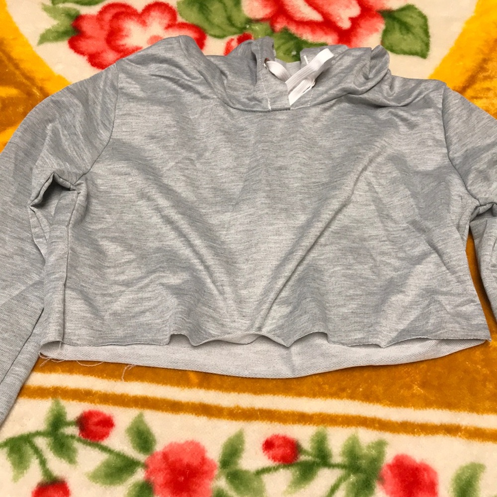 Gray cropped hoodie